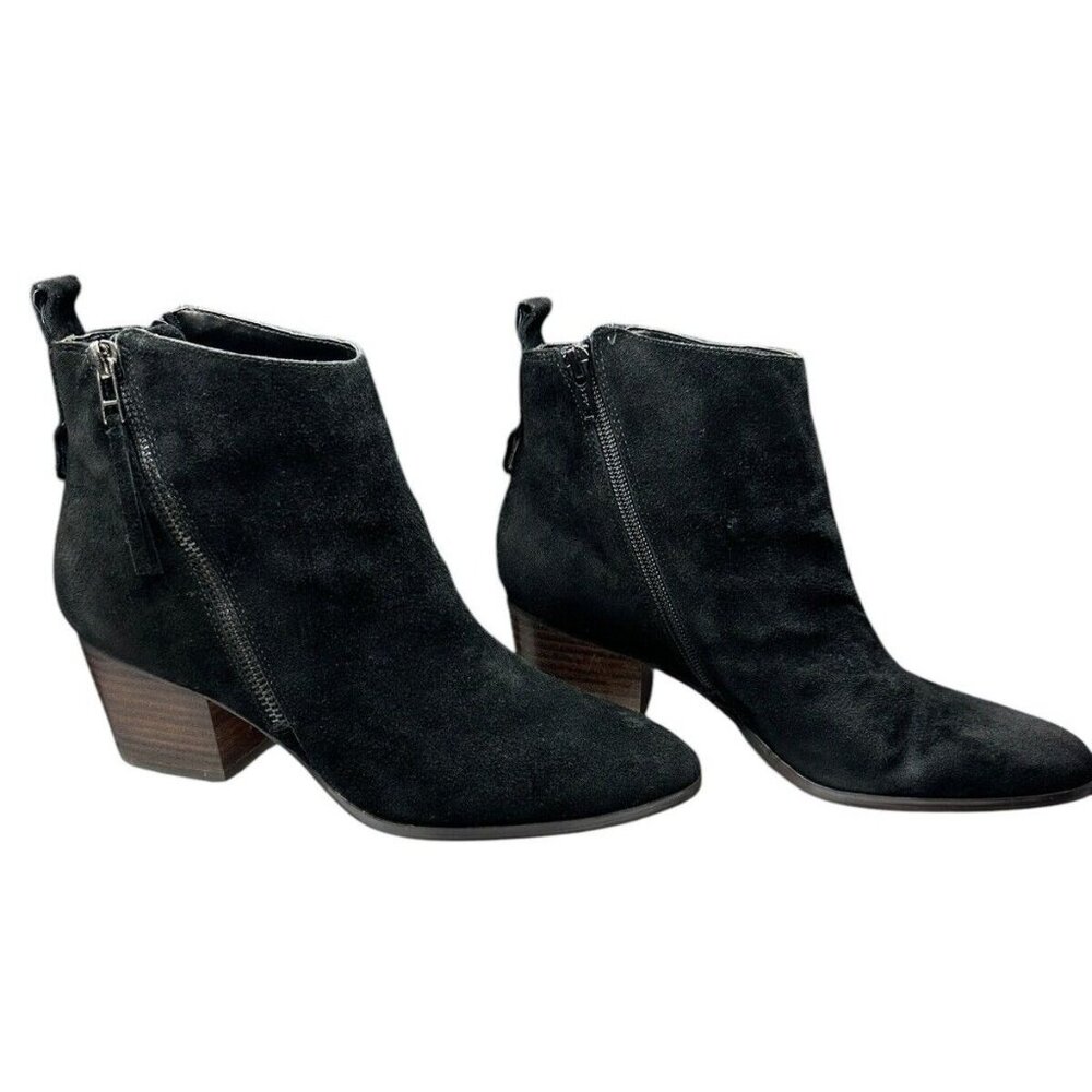 Sole Society So-Mira Black Ankle Boots Womens Size 8.5 M Cow Hide (ID#696-A)